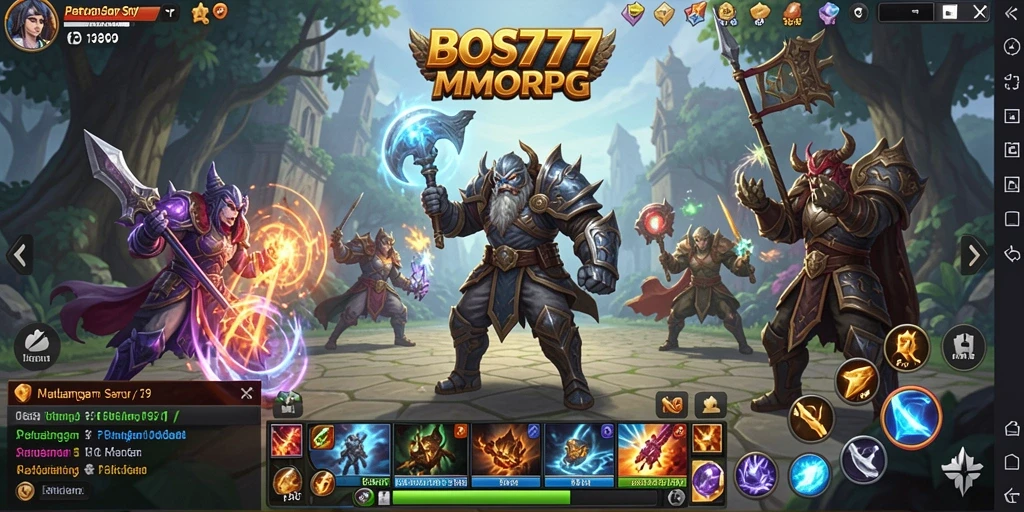Screenshot gameplay BOS777 menampilkan aksi seru dalam dunia MMORPG.