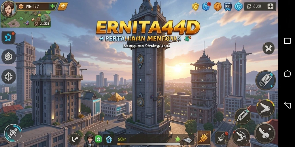 Tampilan gameplay menarik dari ERNITA4D dalam pertempuran Tower Defense.
