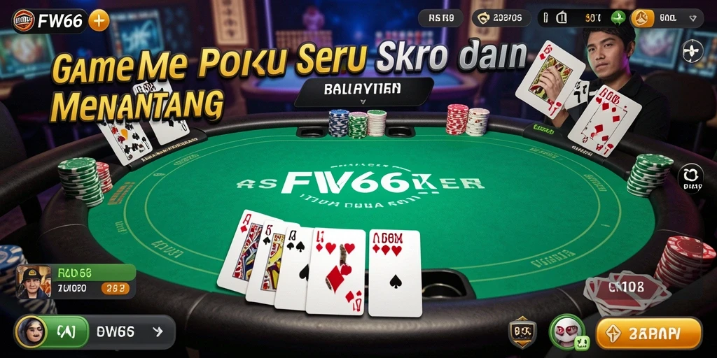 Tampilan gameplay FW66 yang menegangkan dalam permainan Poker.