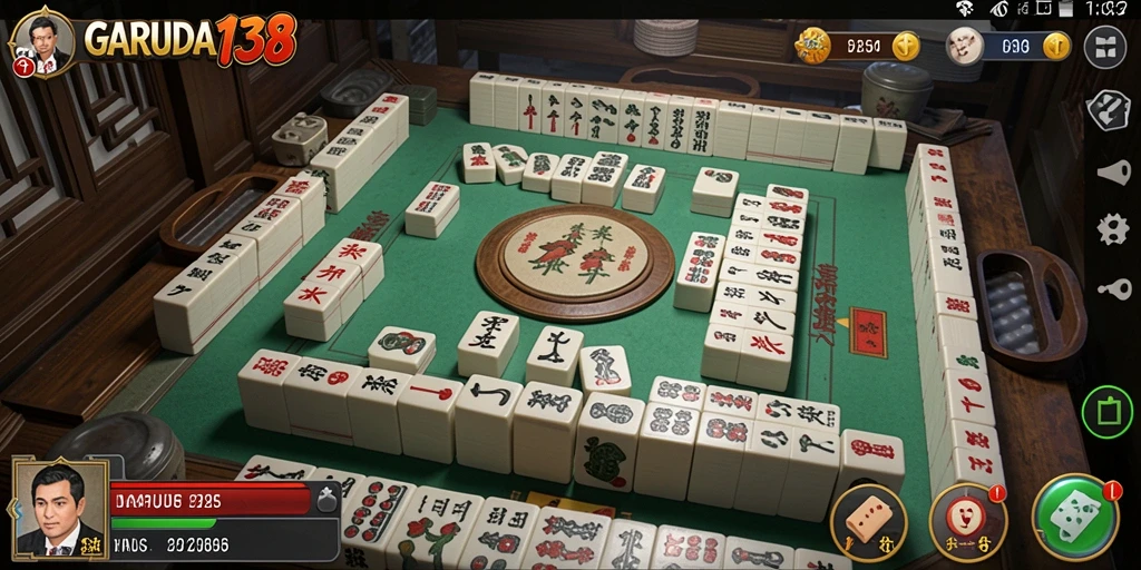 Tampilan gameplay GARUDA138 dengan susunan tile Mahjong yang menarik.