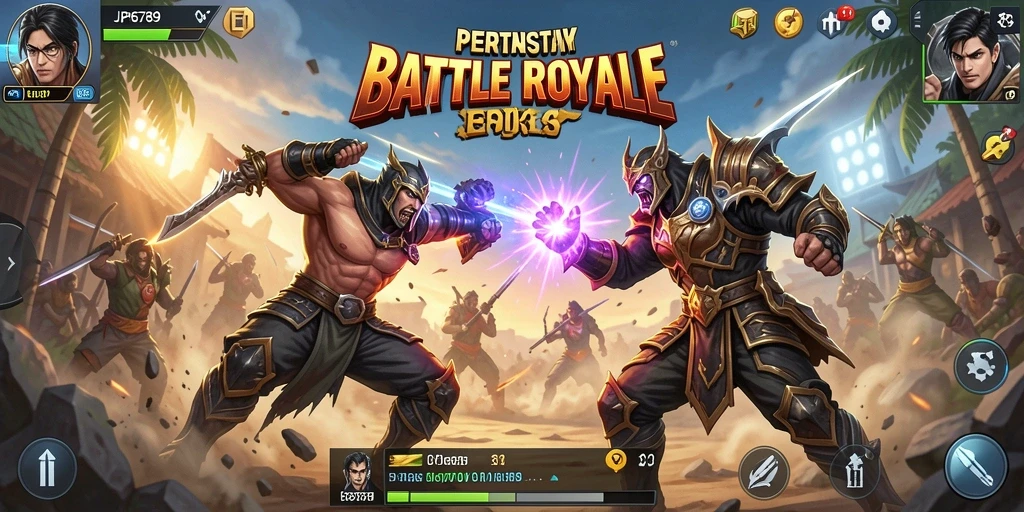 Gameplay seru JP6789 dalam pertarungan Battle Royale.