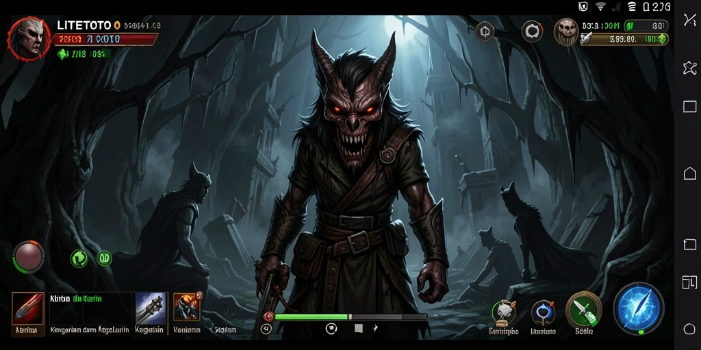 Tampilan gameplay menegangkan di dalam dunia kegelapan.