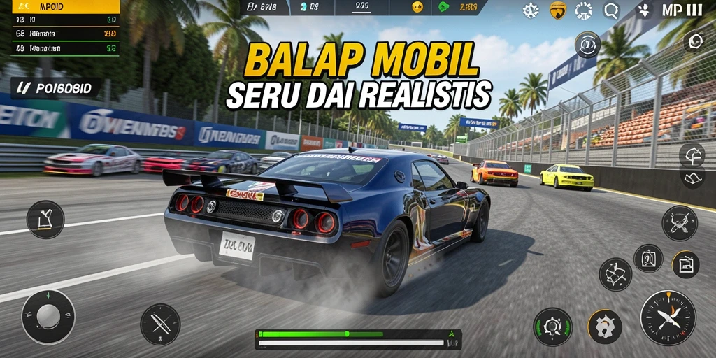 Tampilan gameplay MPOID yang mendebarkan dan penuh aksi balap.