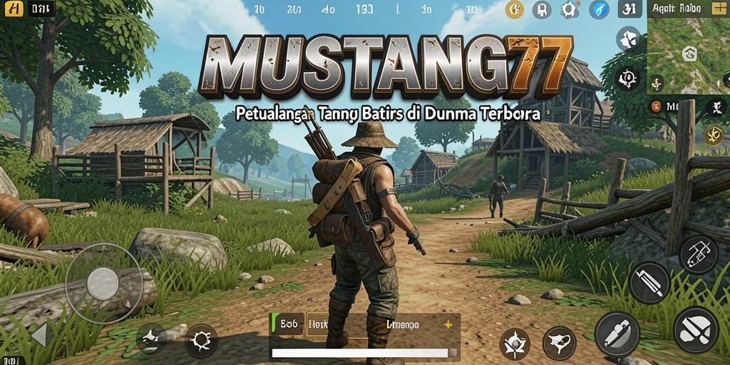 Tampilan gameplay MUSTANG77 yang menampilkan petualangan Open World yang mendebarkan.