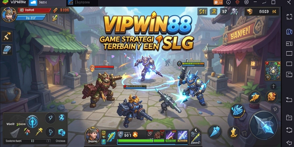 Screenshot utama menunjukkan aksi strategis dalam permainan SLG dengan visual menawan.